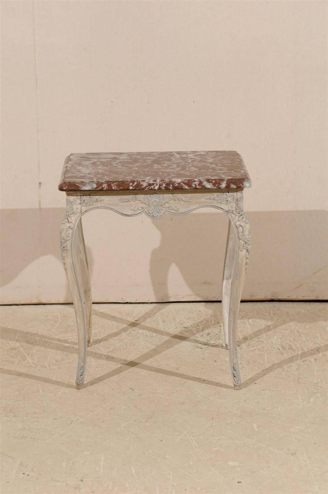 French Early 19th Century Louis XV Style Side Table with Red Marble Top 5