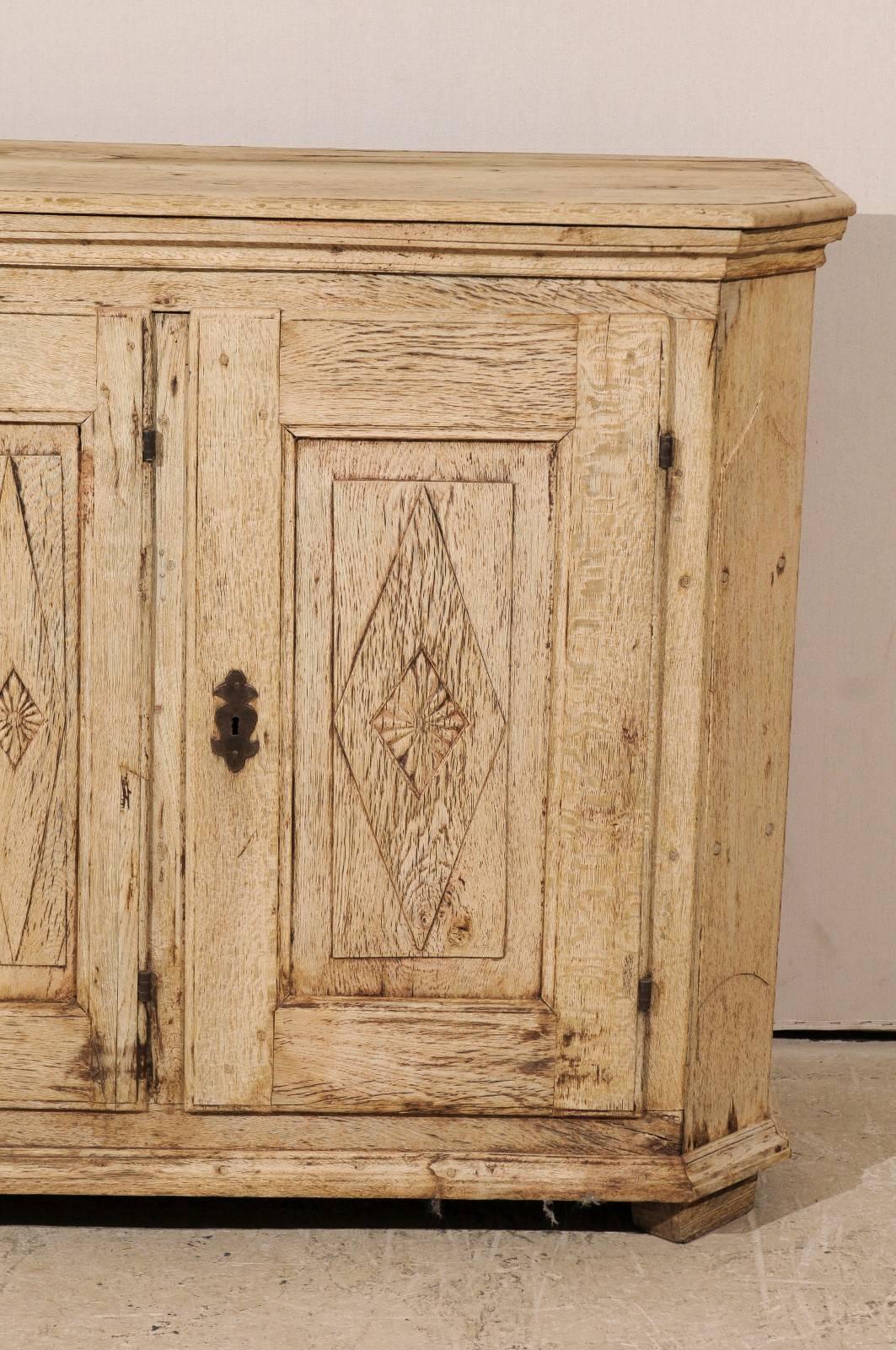 Wood French Early 19th Century Sideboard Cabinet with Three Doors and Diamond Pattern