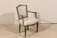 Single Italian Armchair with Ornately Carved Wood