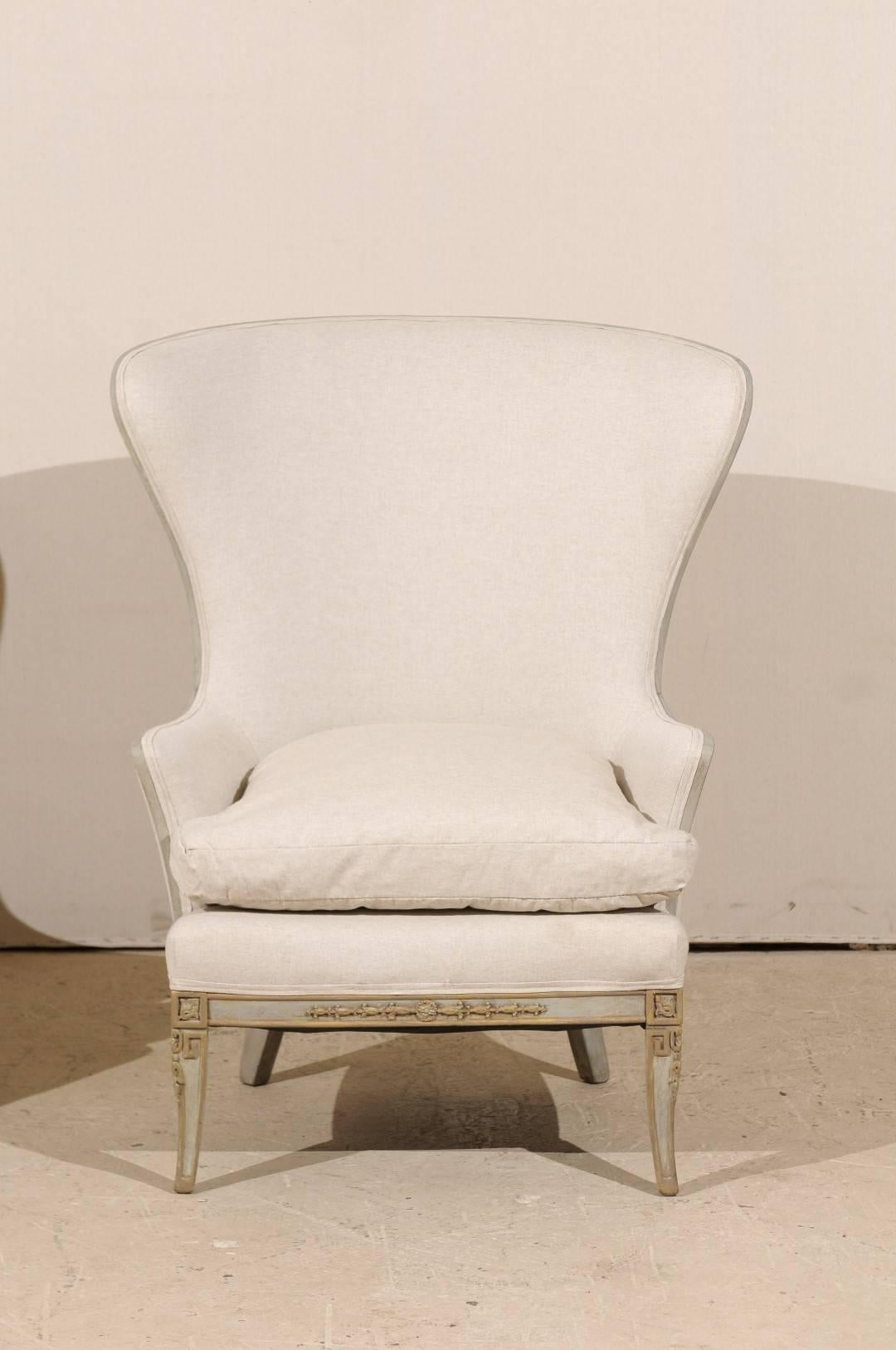 wingback wooden chair