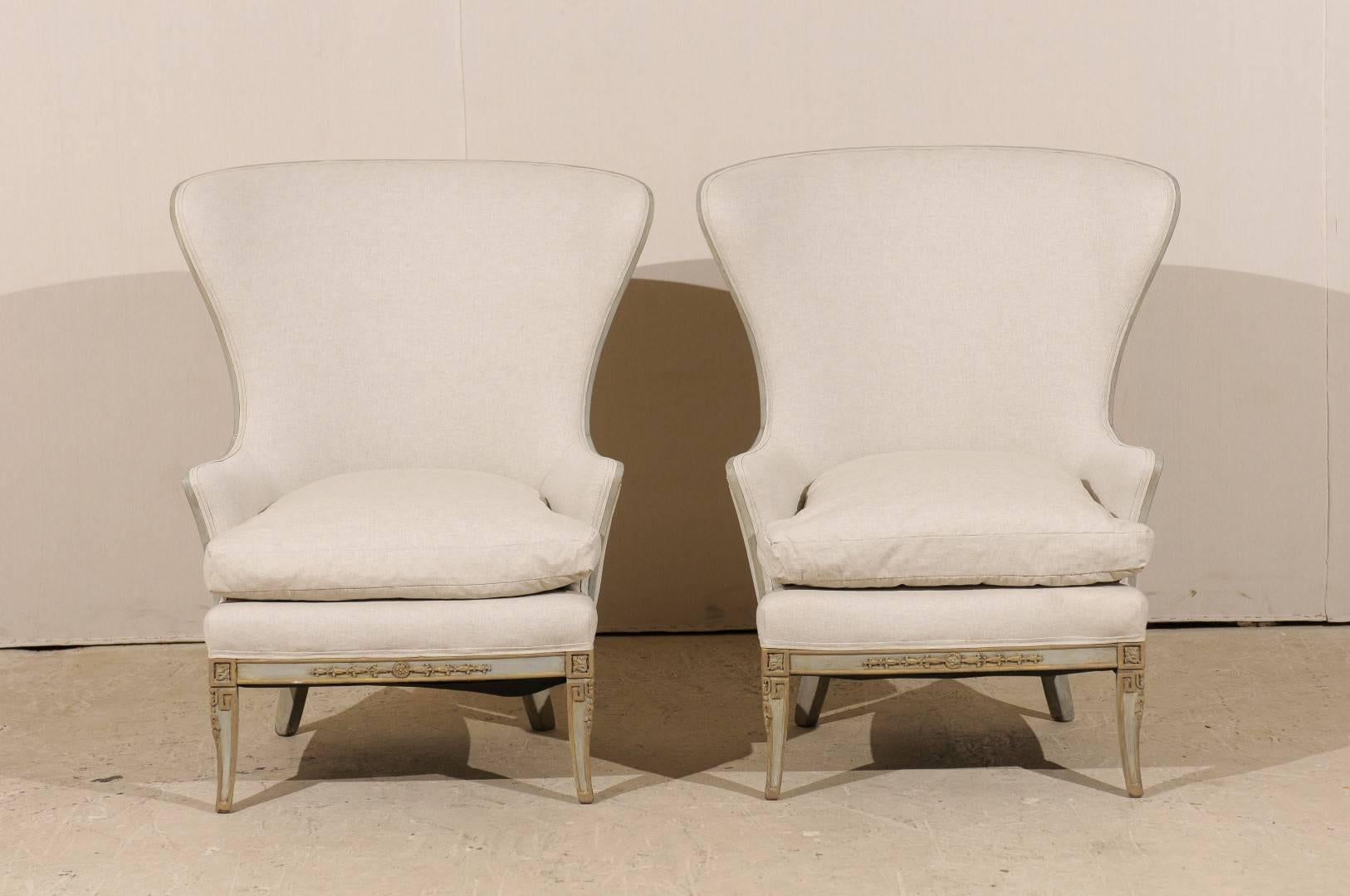 wooden wing chair