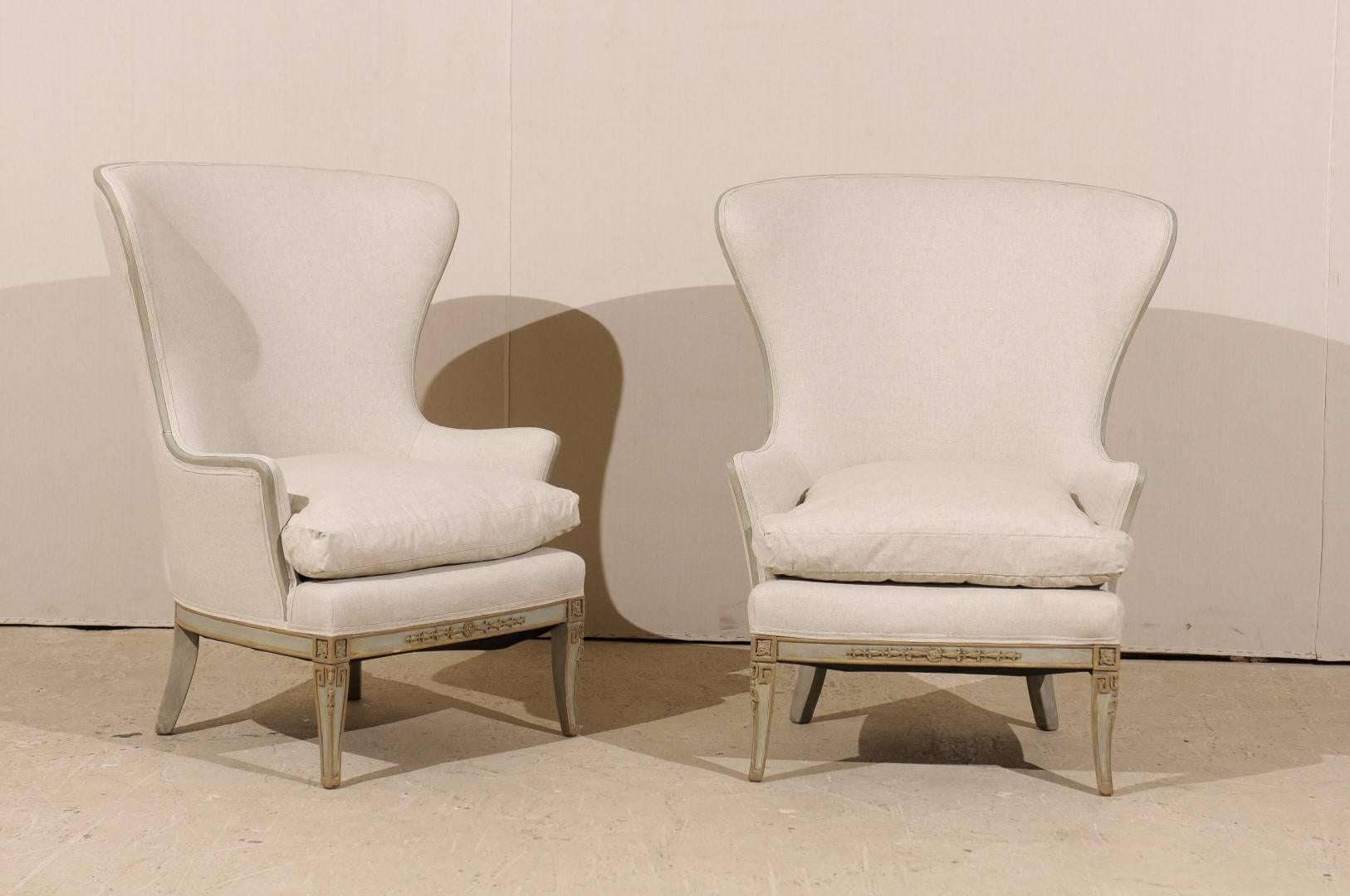wooden wingback chair