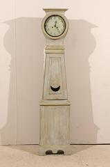 Sold Swedish Painted Wood Clock from the 19th Century with Half Moon Smile