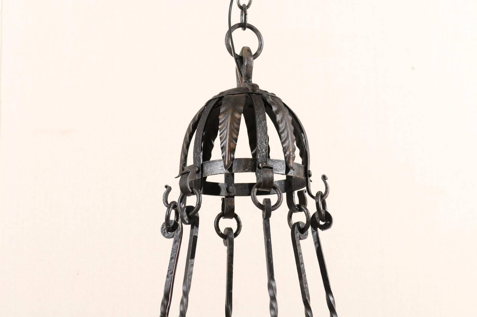 iron scroll chandelier