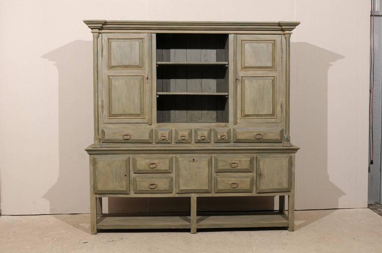 Brazilian Painted Wood in GreyGreen Color with Ample Storage
