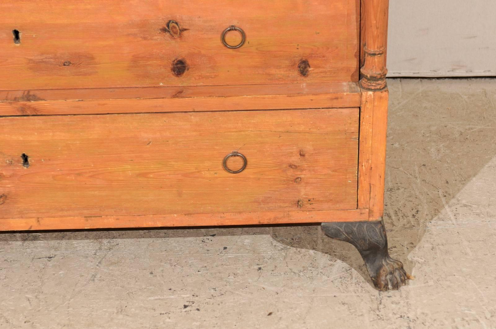 Swedish Mid-19th Century Chest with Convex Drop Front and Inner Drawers For Sale 3