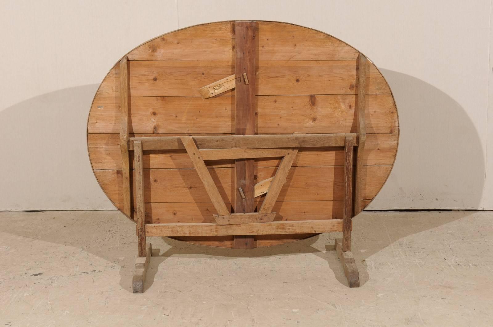 French 19th Century Lovely Rustic Wine Tasting Table with Tilt-Top and Patina 4