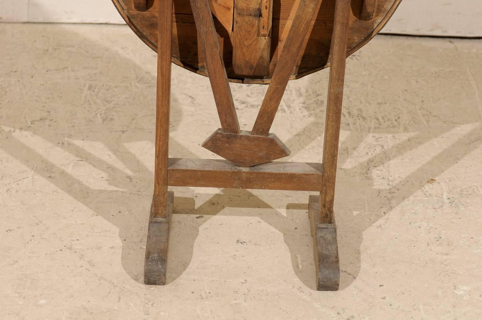 Mini French Rustic Wine Tasting Table or Side Table with Tilt-Top, 19th Century 3