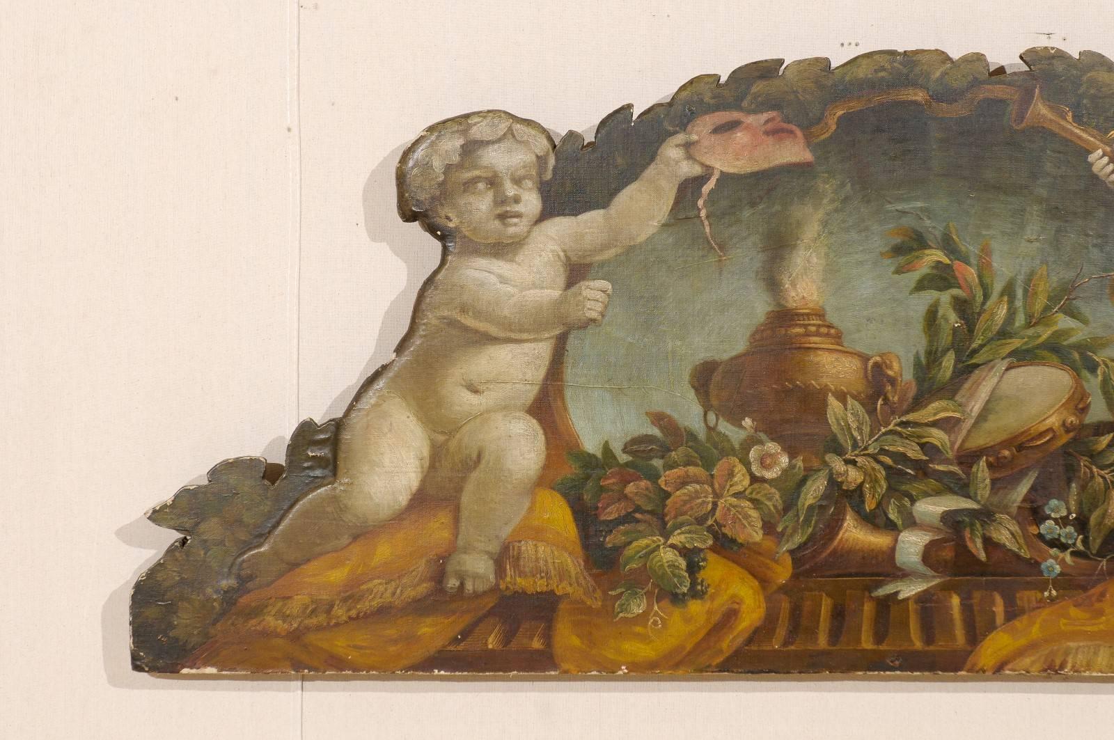 Carved Exquisite 19th Century Italian Panel Featuring Allegories of Music and Theater