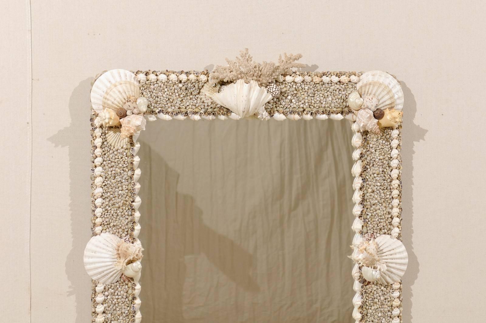 Real Seashell and Coral Oceanic Wall Mirror with Shells from the Indian Ocean 2