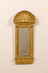 Swedish Gilded Mirror, circa 1820 with Arched Crest and Flanking Half Columns