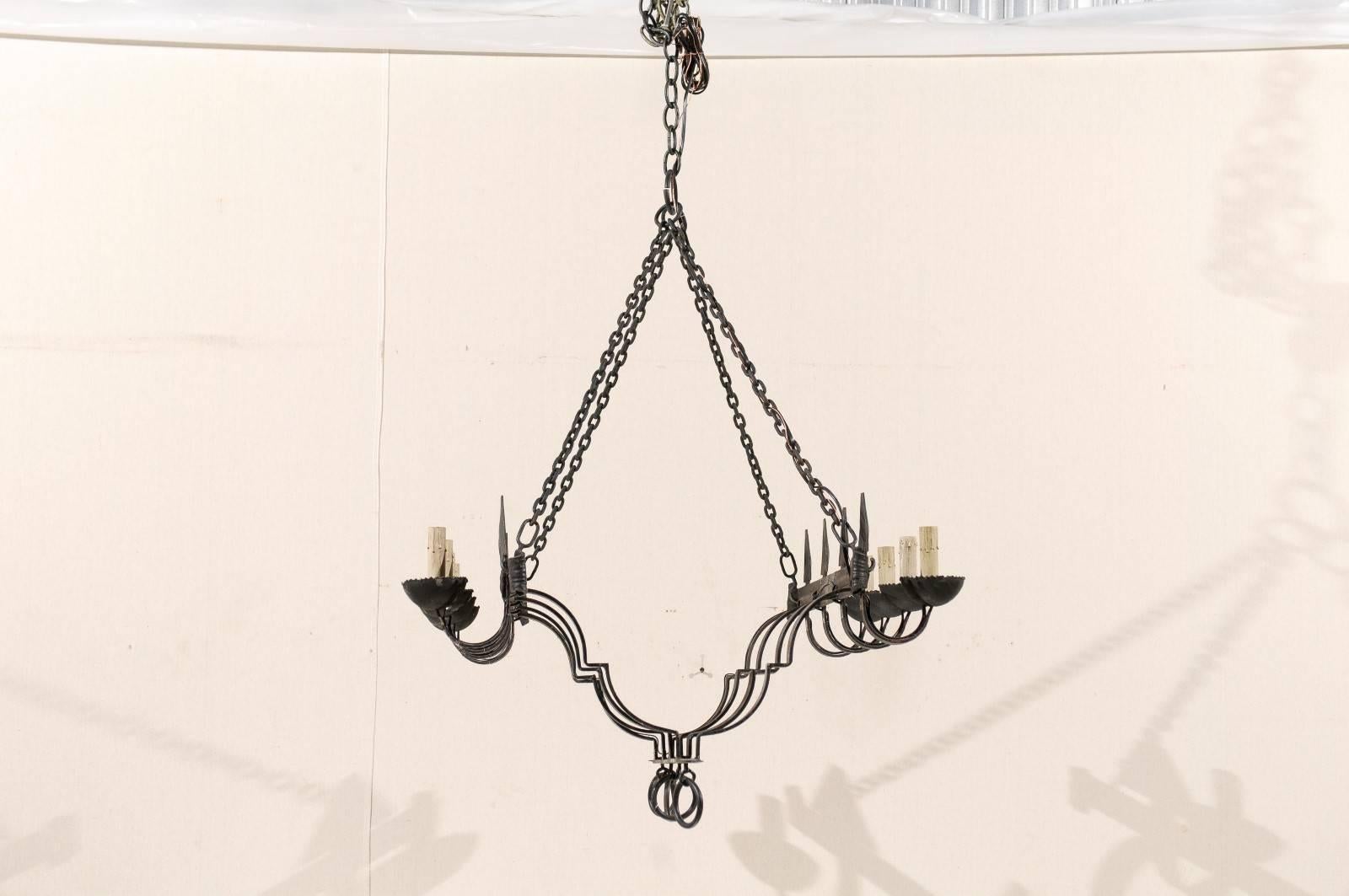 black iron chandelier