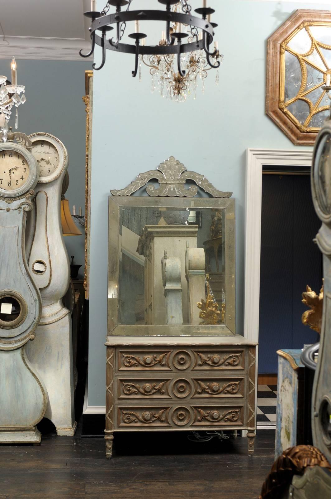 Contemporary Roma Venetian Style Mirror, Handmade and Hand Silvered