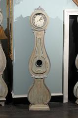 Swedish 19th Century Light Green Fryksdahl Clock of Painted Wood