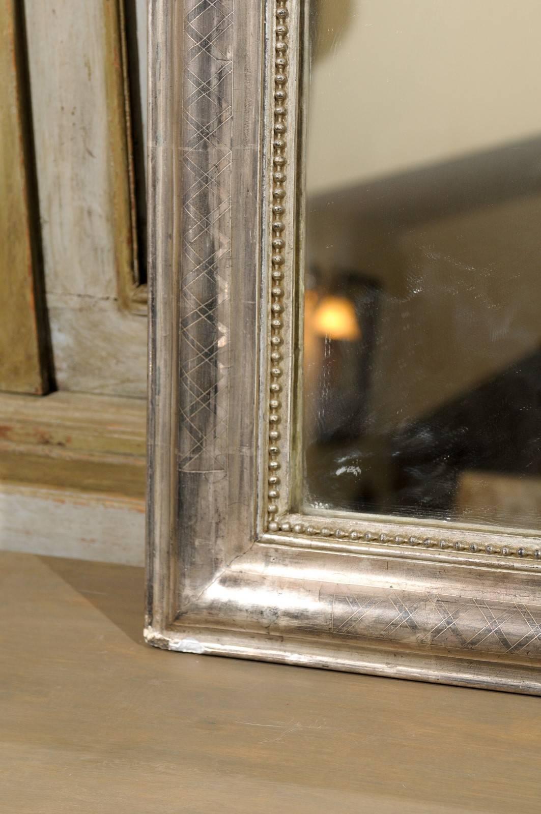 French 19th Century Silver Gilt Medium Size Wall Mirror 1