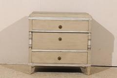 Mid-19th Century Swedish Painted Wood Chest-of-drawers with Lotus Shaped Columns