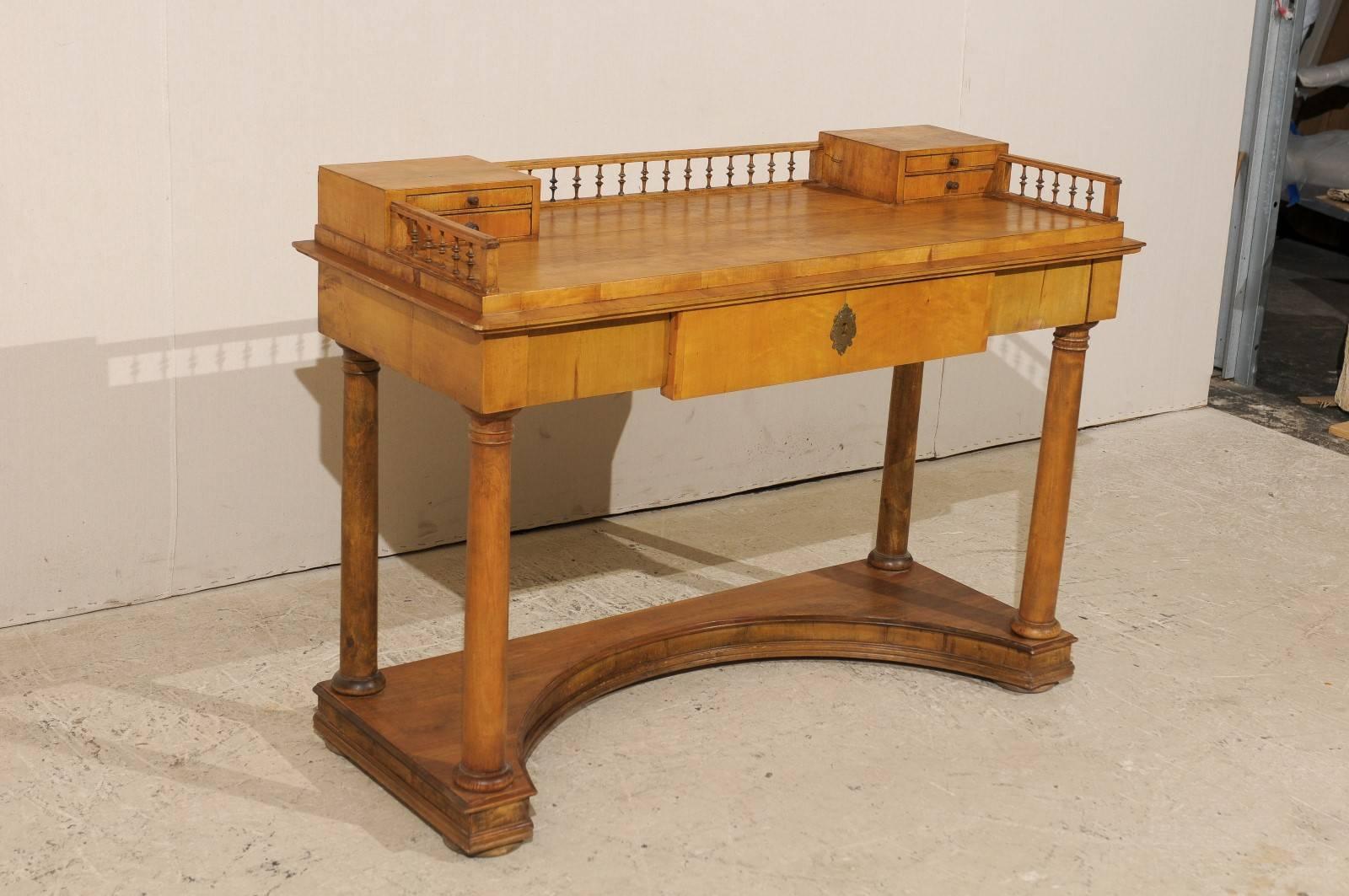 Swedish Karl Johan Period 19th Century Birchwood Desk 2