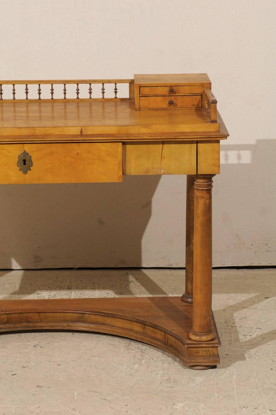 Swedish Karl Johan Period 19th Century Birchwood Desk 1