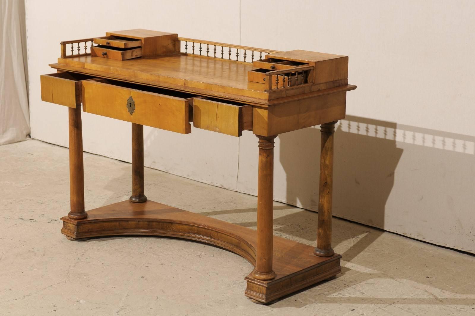 Swedish Karl Johan Period 19th Century Birchwood Desk 3