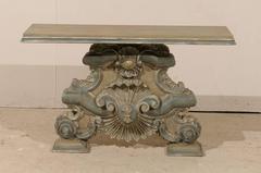 Italian Baroque Style Fragment Console Table, Rectangular Top with Shell Motifs