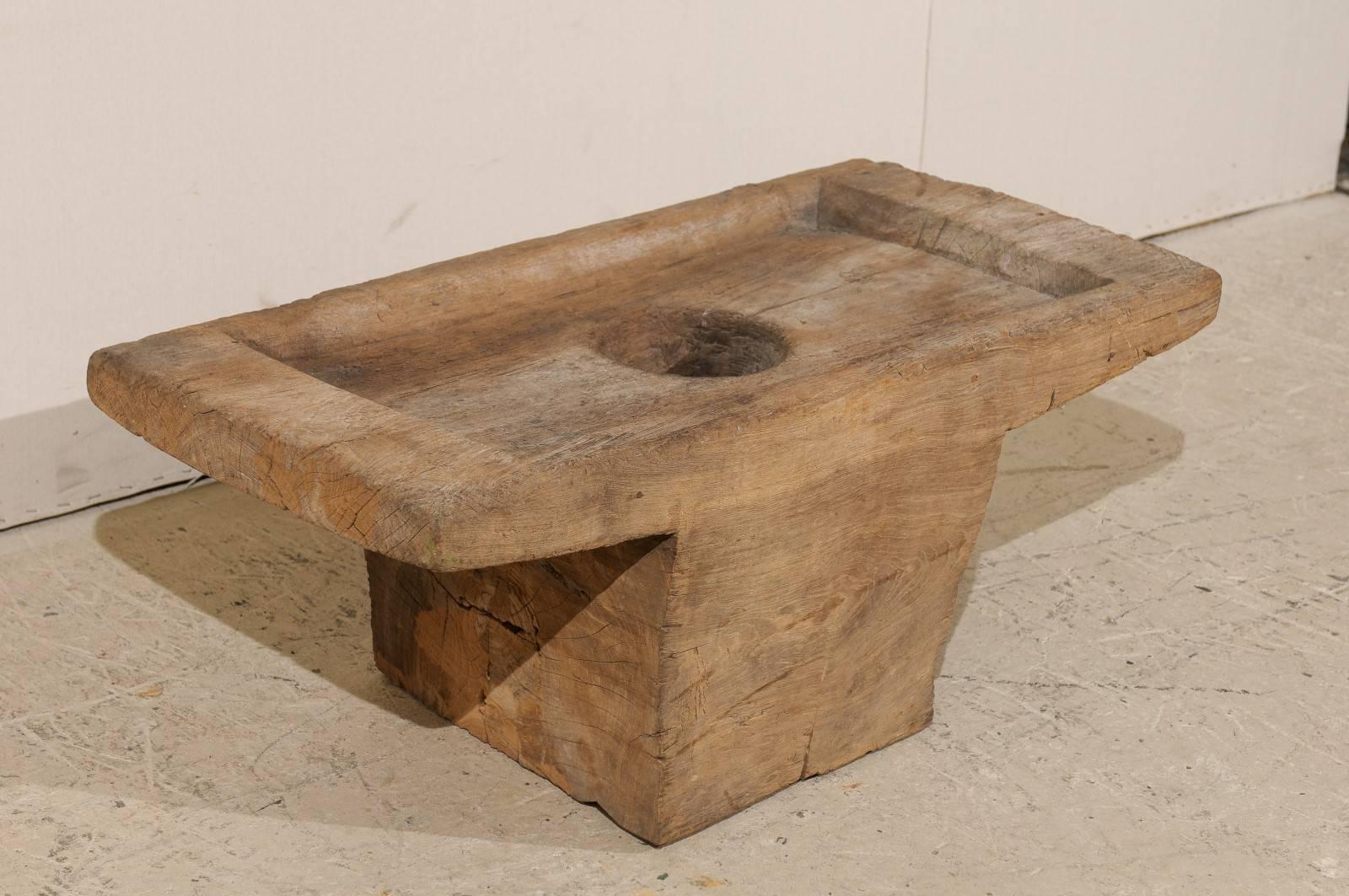 Rustic Indonesian Grain Grinder from the Early 20th Century Made Coffee Table 2