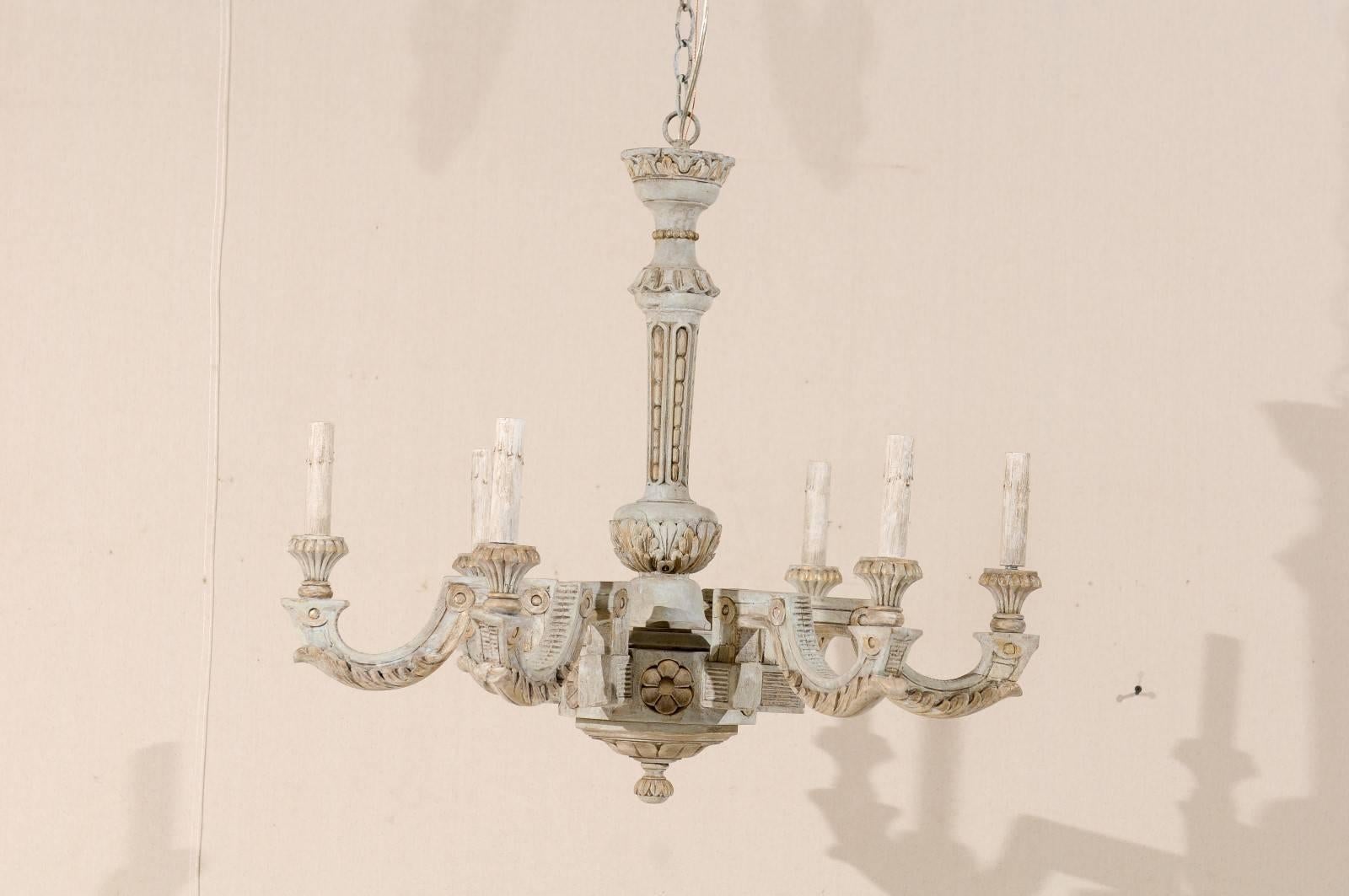 antique french wooden chandelier