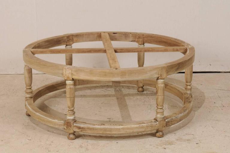 White Marble Top French Over-Sized Round Wood Coffee Table ...