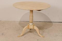 Swedish Round Occasional Table, circa 1860, Bleached Birchwood, Painted Accents