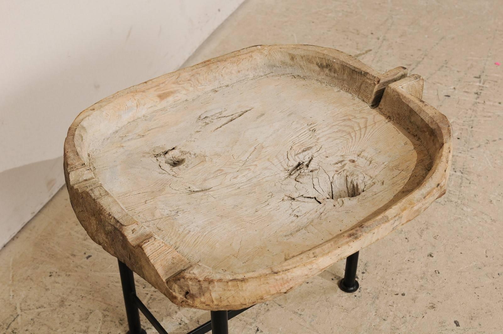 19th Century Spanish Wood Trough Likely Used for Cheese Production Turned Rustic Coffee Table