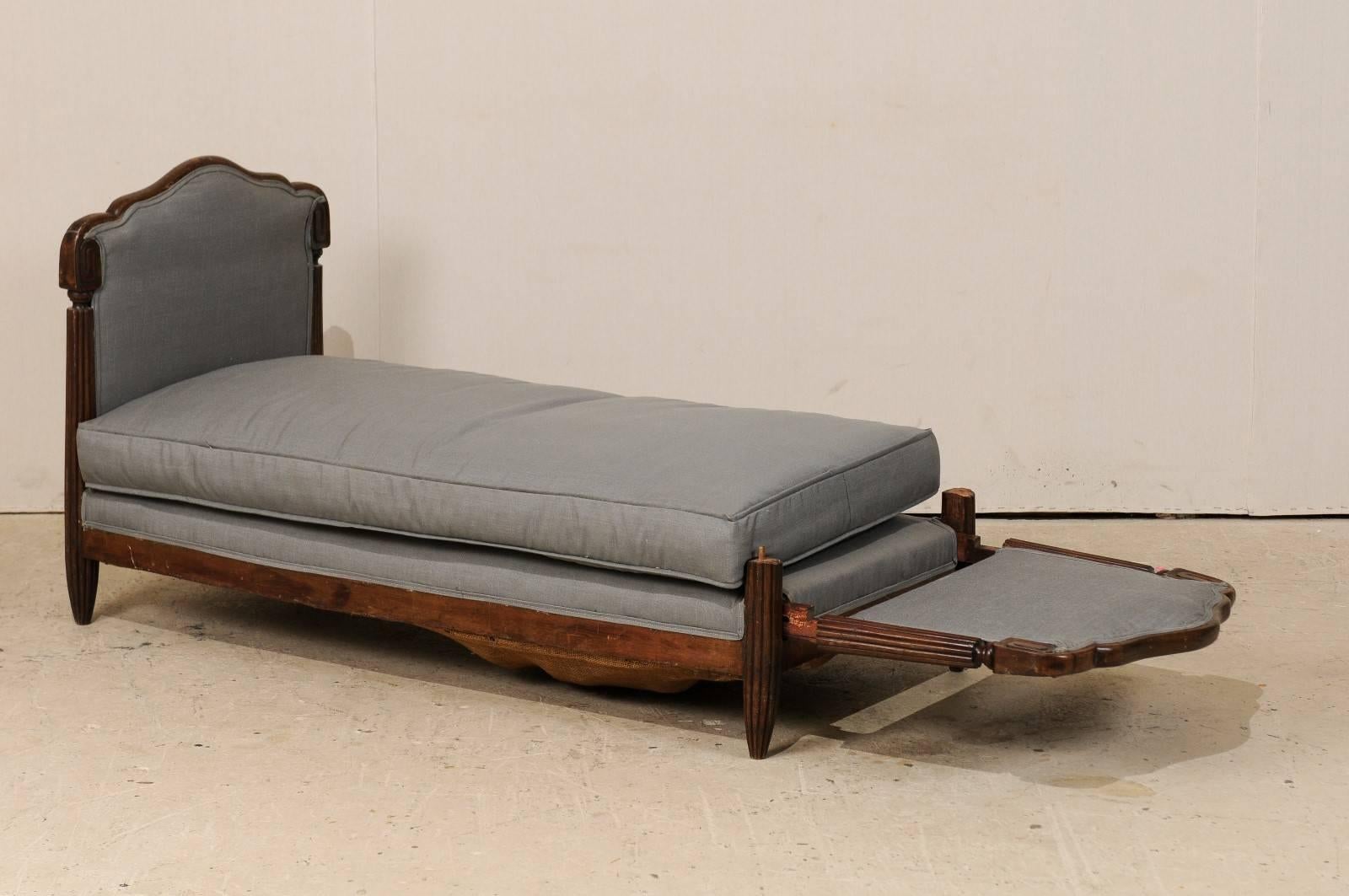 20th Century French Deco Lit De Jour (Daybed) with Drop Down Arm/Footboard, Early 20th C.