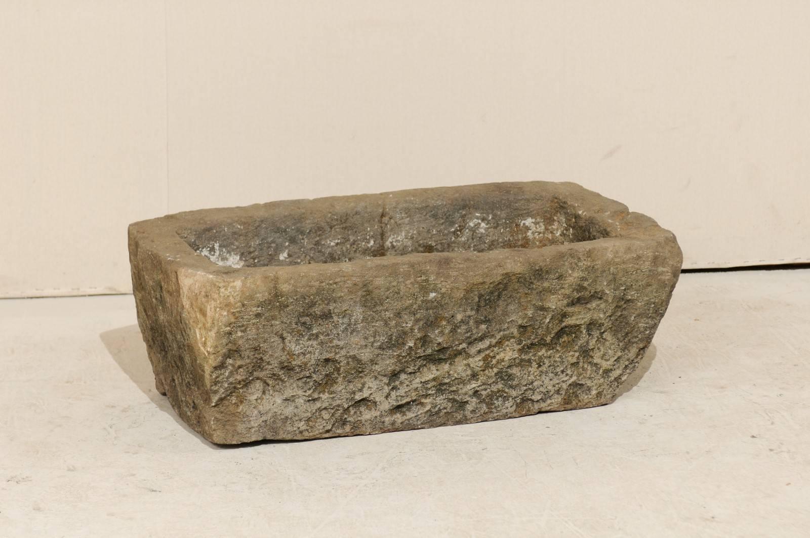 rustic stone planter