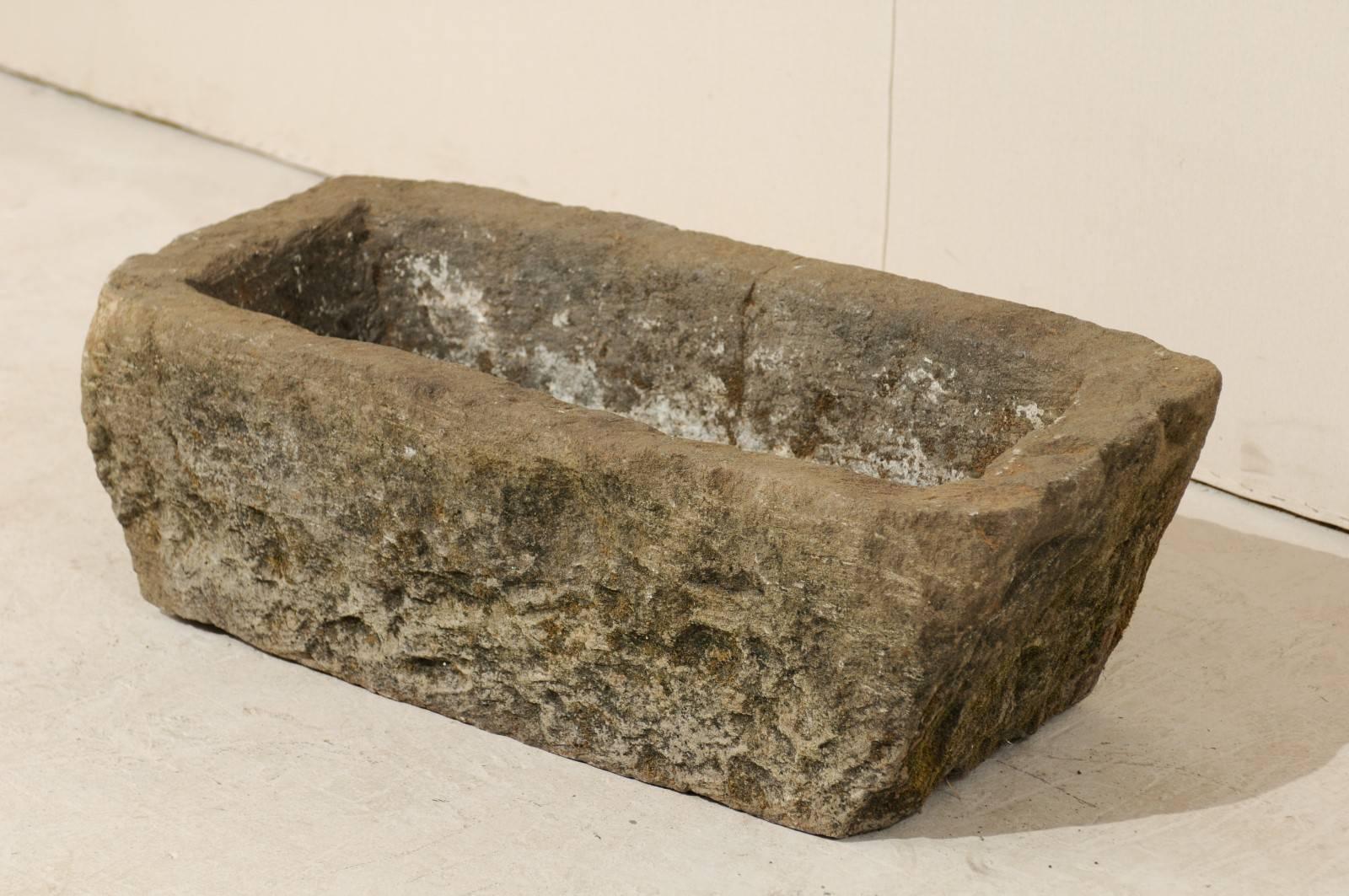rustic stone planters