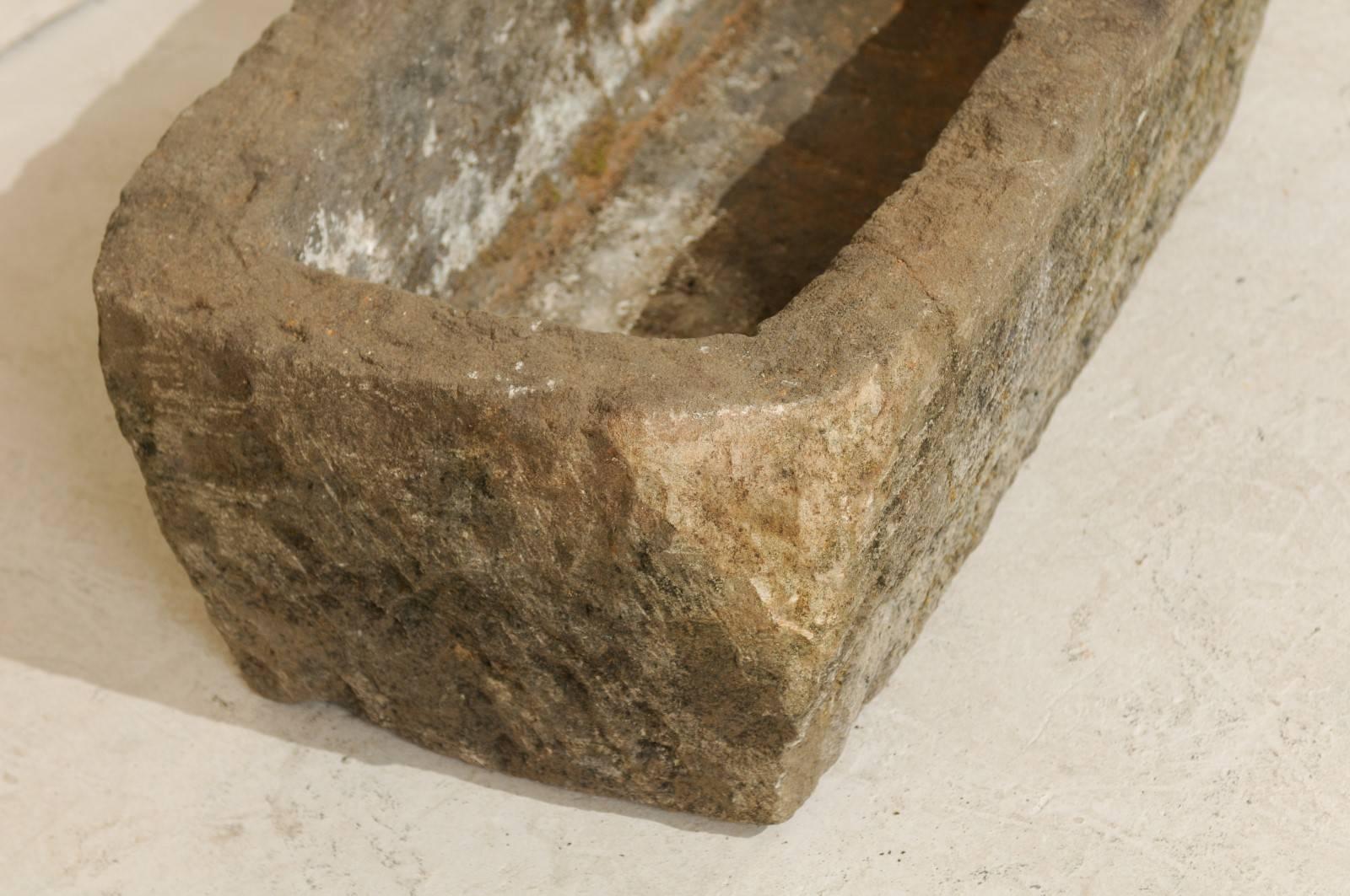 Indonesian Strong Rustic Stone Trough / Planter for Indoor / Outdoor Use of Medium Size