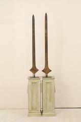 Beautifully Patinated African Tribal Sword Currencies of Iron on Custom Stands