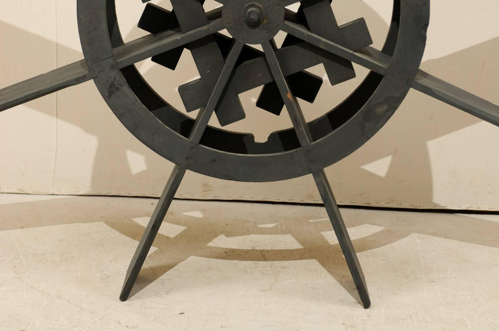 Rustic An Antique 5+ Ft Tall Water Wheel of Ebonized Jackwood from Kerala, India For Sale