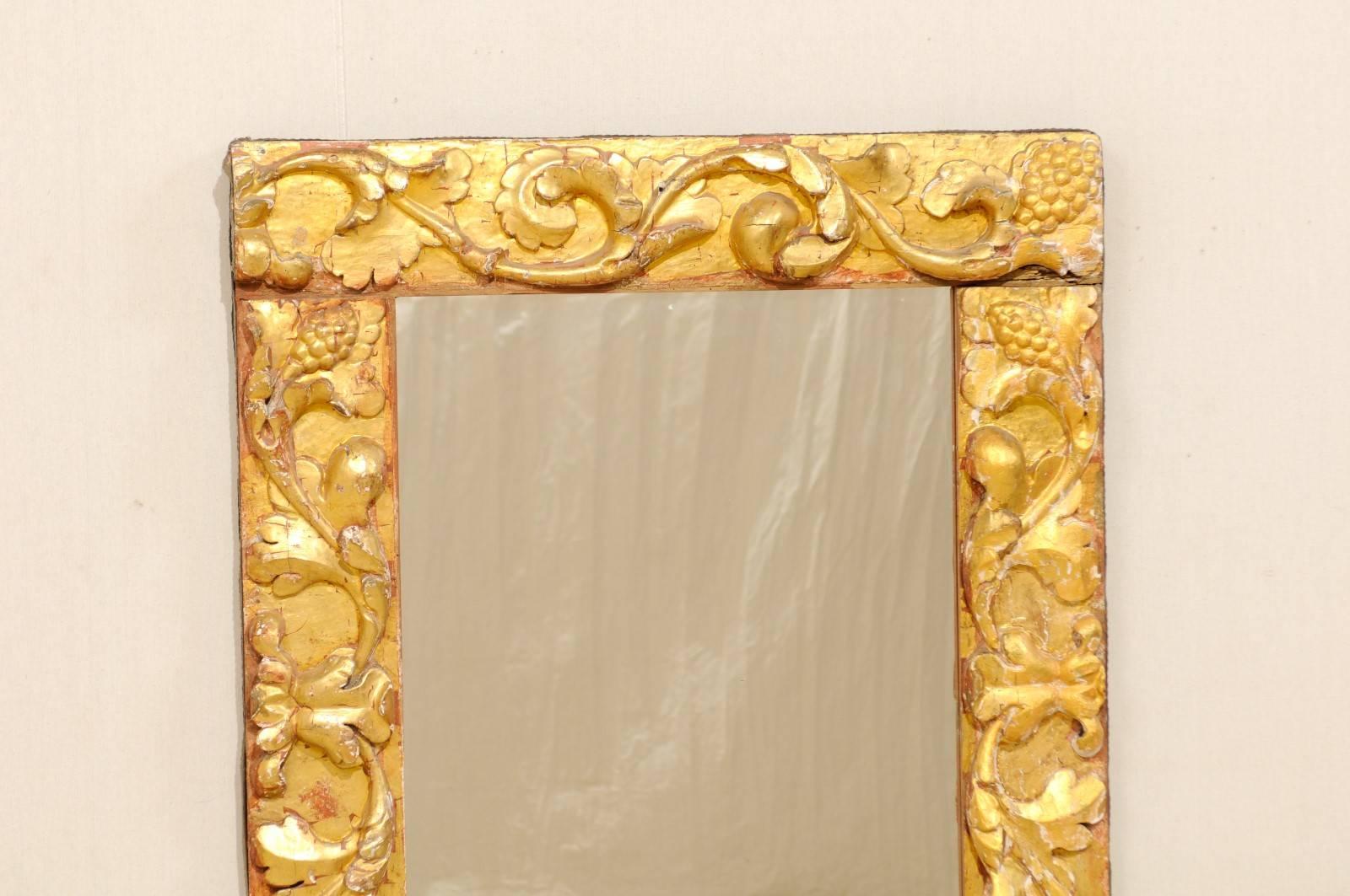 Exquisite Italian Giltwood Carved Mirror of 19th Century Italian Fragments In Good Condition For Sale In Atlanta, GA