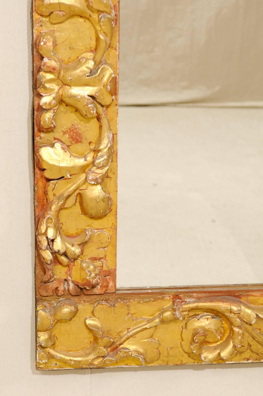 Exquisite Italian Giltwood Carved Mirror of 19th Century Italian Fragments For Sale 2