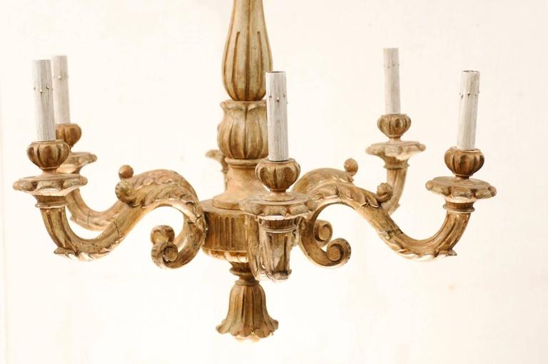 An Elegant Italian Early 20th C Carved Wood Column Chandelier W Tassel Finial At 1stdibs Carved Wood Column Chandelier, Carved Wood Tassel Chandelier