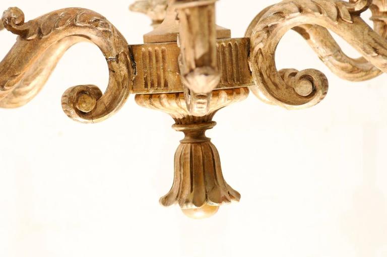 An Elegant Italian Early 20th C Carved Wood Column Chandelier W Tassel Finial At 1stdibs Carved Wood Column Chandelier, Carved Wood Tassel Chandelier