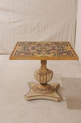 Italian Pietra Dura Table, Mid-Century with Ornate Color Pattern on Square Top