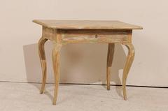 Period Rococo Painted Wood Side Table from the 18th Century with Cabriole Legs