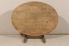 A French Tilt-Top Rustic Wood Wine Tasting Table from the Early 20th Century