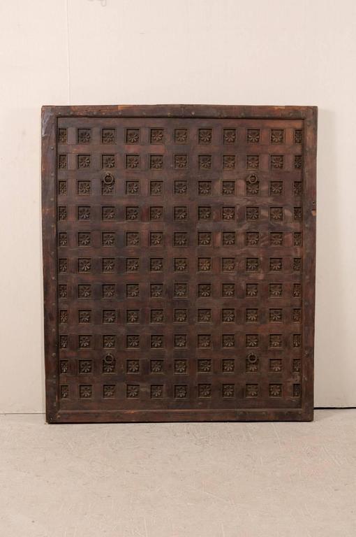 Large 19th Century Carved Wood Ceiling Panel From Tamil Nadu South A 19th Century Wood Carved Southern Indian Decorative Ceiling Panel This Wooden From
