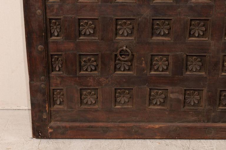 Large 19th Century Carved Wood Ceiling Panel From Tamil Nadu