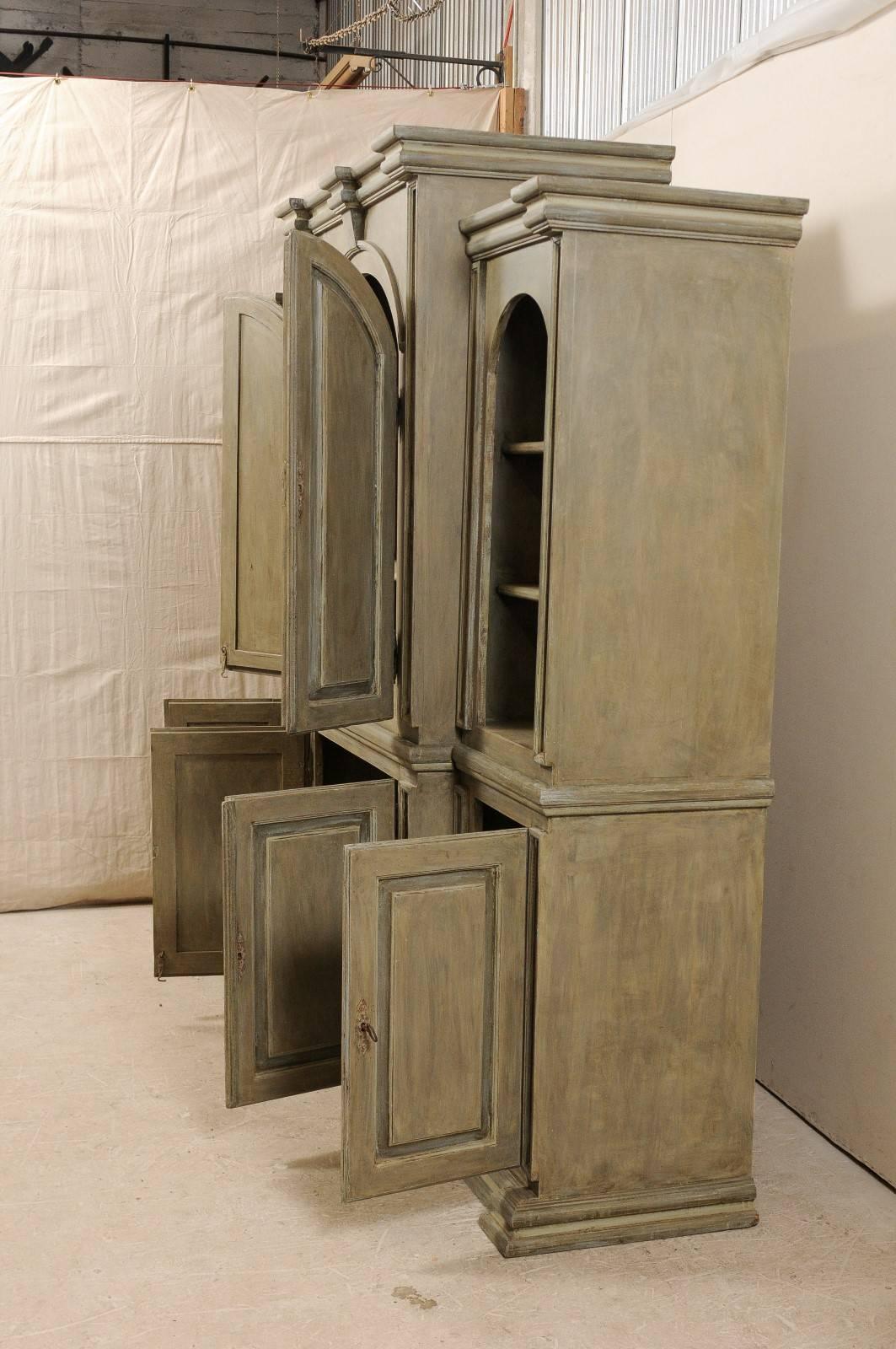Contemporary Large Sized Brazilian Painted Wood Cabinet Constructed from Reclaimed Wood