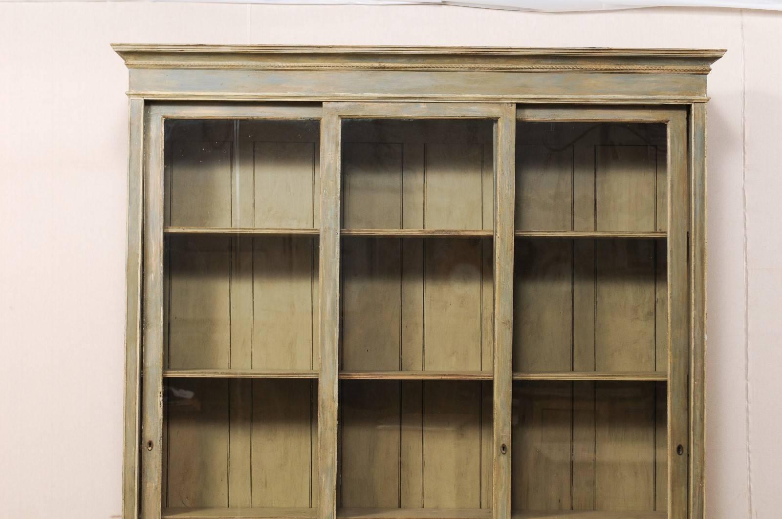 painted bookcase with doors