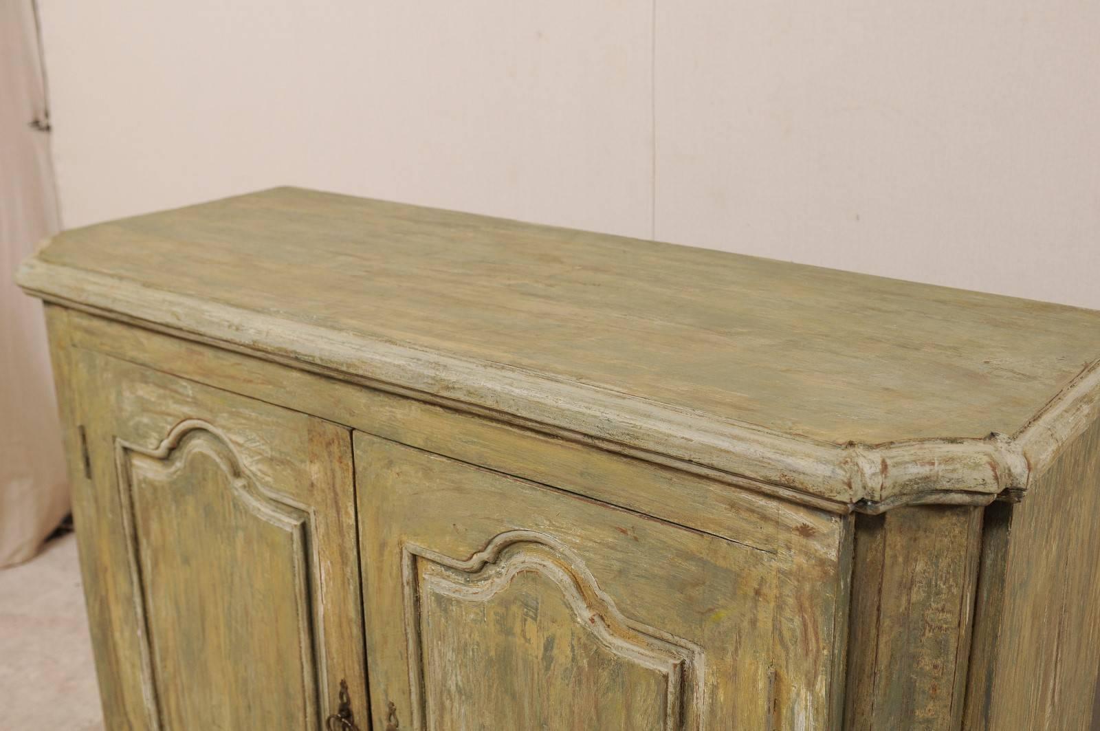 Contemporary Pair of Custom American Two-Door Painted Wood Buffet Consoles with Bracket Feet