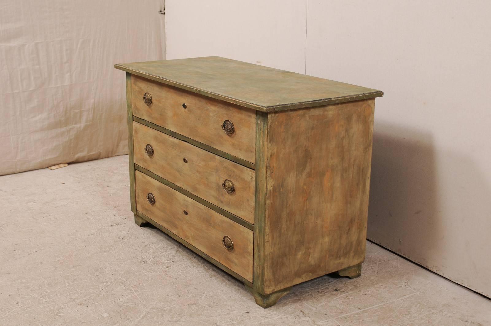 green painted chest of drawers