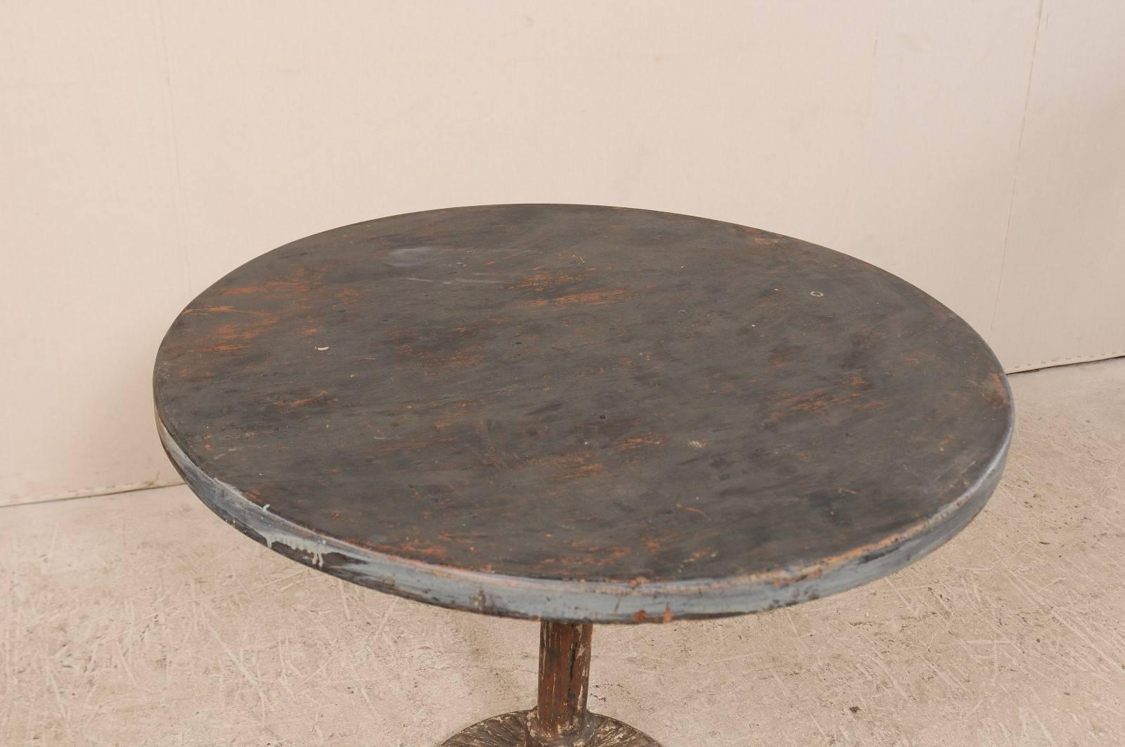 wood pedestal bistro table