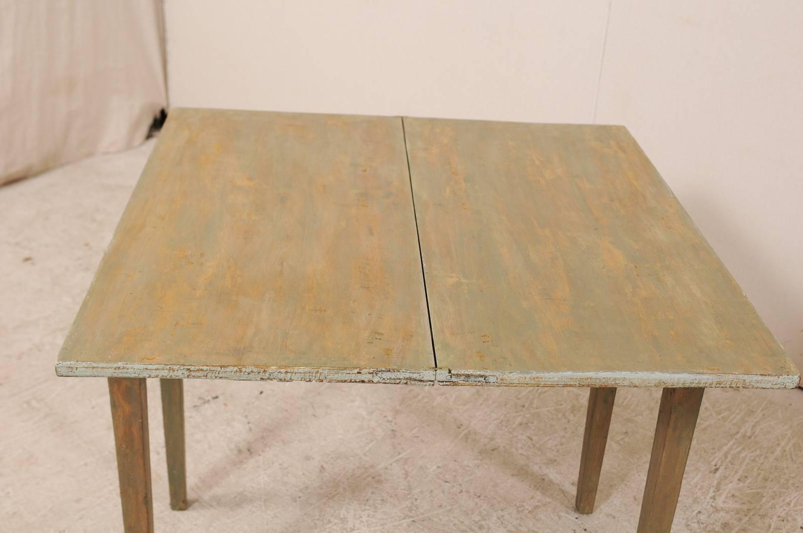 Swedish 19th Century Painted Wood Multi Use Game Table with Hidden Storage In Good Condition For Sale In Atlanta, GA